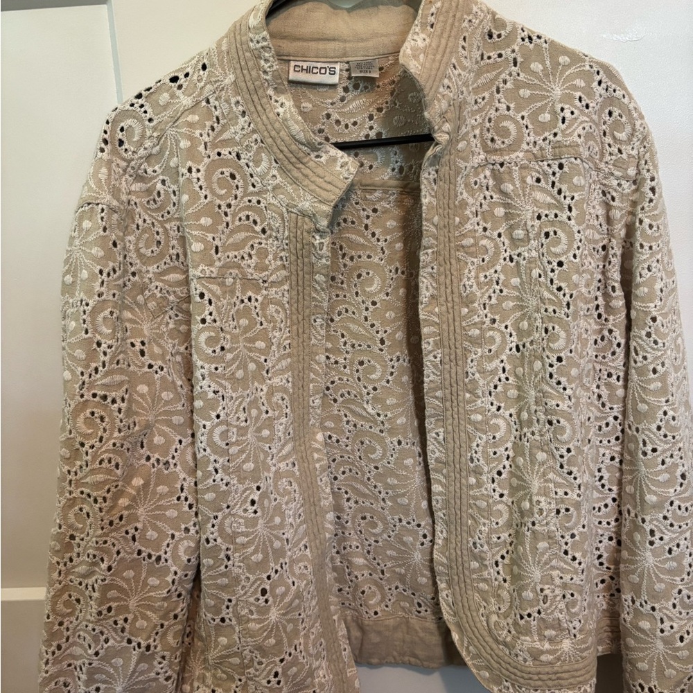 Chico's size 3 open front jacket